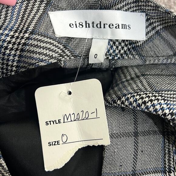 Ei8ht Dreams NWT Gray Linen Blend Hounstooth Cropped Pants - Picture 4 of 5